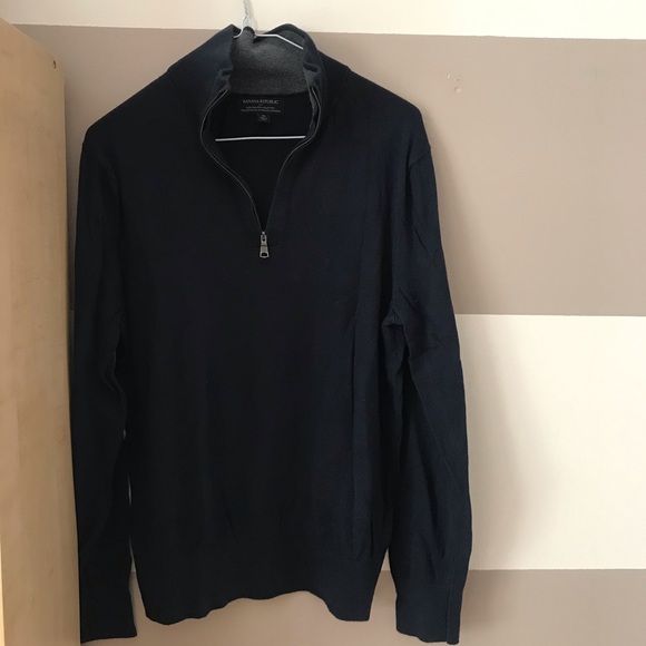 Banana Republic - Men’s Navy Half- Zip Sweater - M - Picture 2 of 6